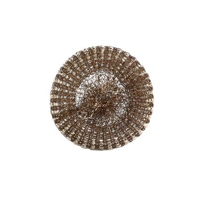 China Sustainable Wholesale Kitchen Cleaning Ball Copper Plated Mesh Brass Scourer Ball For Pot for sale