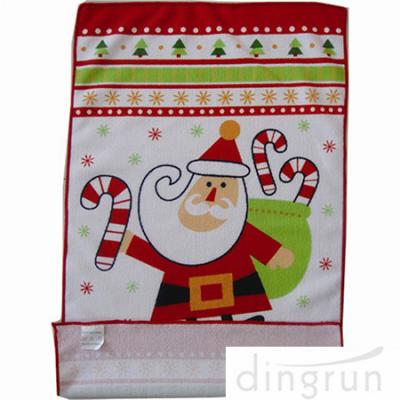 China Custom Printed Microfiber Kitchen Towels Christmas Design Low Cadmium for sale