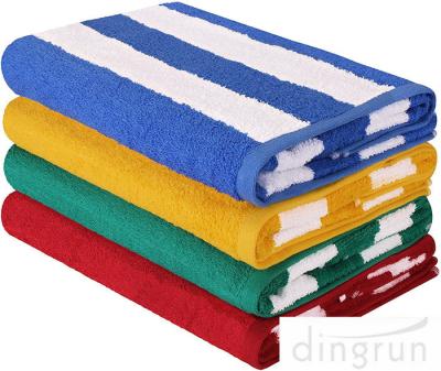 China Stripe Cotton Bath Towels Plain Woven 30 