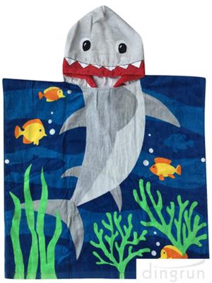 China 60 X 120cm Children ’ S Poncho Beach Towels Soft Feeling With Cotton Material for sale