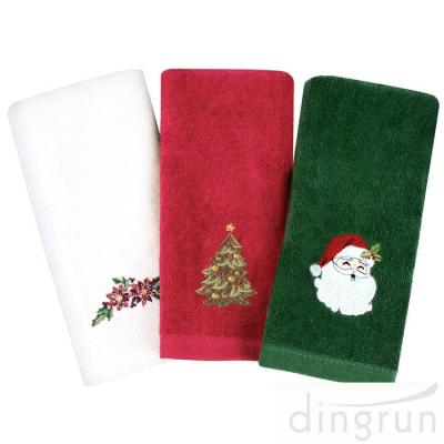 China Christmas Hand Towels 100%  Cotton Bathroom Kitchen Towels for Drying Cleaning Cooking for sale