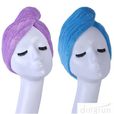 China Super Absorbent Fast Drying Microfiber Hair Turban Towel Wrap for sale