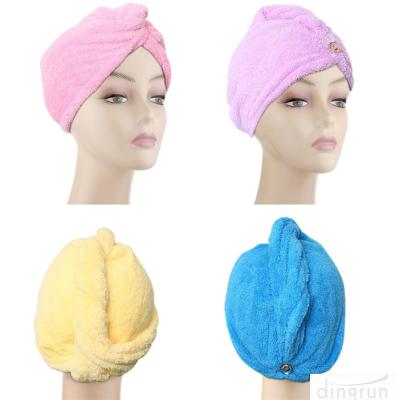 China Microfiber-Haar-trocknende Tücher fasten, lange Haar-Verpackungs-saugfähigen Torsions-Turban trocknend zu verkaufen