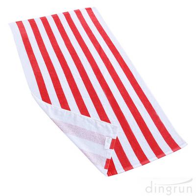 China Soft Absorbent and Plush 100% Cotton Cabana Striped Beach Pool Bath Towel for sale