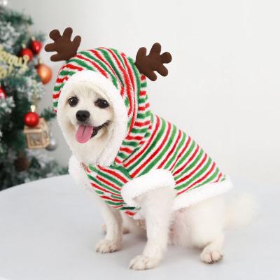 China Sustainable Dog Costume Christmas Dog Clothes Winter Hoodie Coat Pet Christmas Apparel for sale