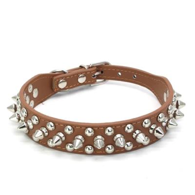 China Custom Stocked Dog Collar Spike Rivet Studded Pet Collars Studded Anti Bite Animal Collars for sale