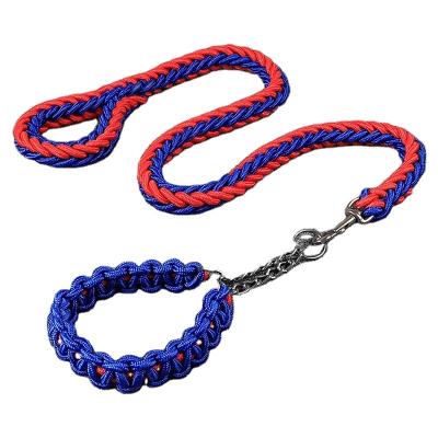 China New Color Wholesale Eight-Strand Stocked Nylon Braided Dog Leash for sale