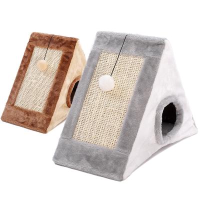 China Breathable Triangle Flakeboard Cat Scratcher Cat Bed Cave Pet Supplies for sale