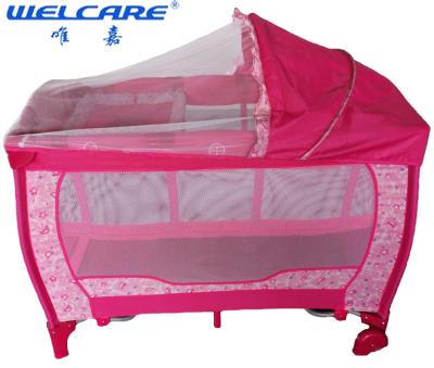 China Foldable pink foldable baby playpen, baby travel playpen for sale