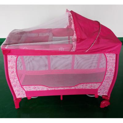 China China Wholesale Collapsible Metal Folding Baby Crib for sale