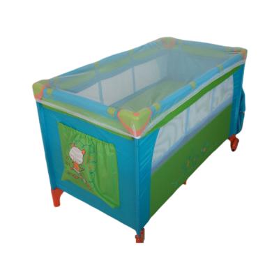 China Blue Foldable Double Layer Kids Playpen for sale