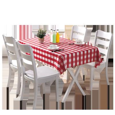 China Table Casual Degradable Rectangle Disposable Plastic Tablecloth Cover Wrap With Cutter Red Checkered Table Cloth for sale