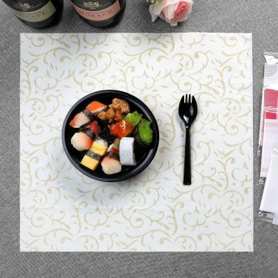 China Waterproof Plastic Restaurant Table Mats Custom Disposable Waterproof Cheap White Napkin Takeaway Tablecloth for sale