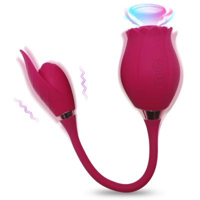 China Powerful 10 Frequency 10 Frequency Vibration Sucking Female Electric Rose Shaped Clitoral Nipple Sucking Vibrating Sex Toys for sale