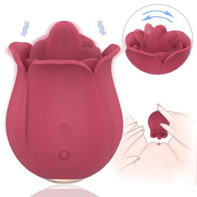 China Rose Shape Intimate Nipple Sucker Vagina Sucking Vibrator Cunnilingus Clitoris Stimulation Sex Toys Powerful Oral Licking Toys For Women for sale