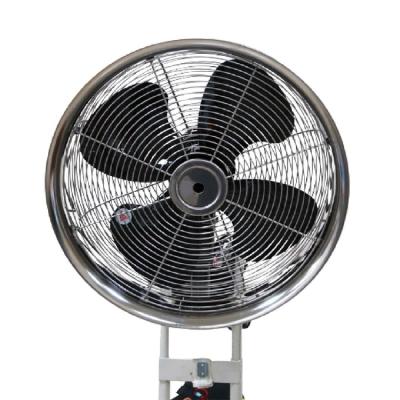 China Hotel Newest Design 3 Gear Stainless Steel Industrial Wall Mounted Mist Fan for sale