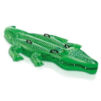 China Original Intex Portable Pool Floats 58562 GIANT ALLIGATOR RIDE-ON Inflatable Landing Island Float Poolside for sale