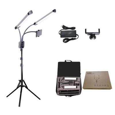 China Mini 40W 3000K~6000K Double Arms Fill LED Light Long Strips LED Light with LCD Screen Tripod Stand for Studio Live Broadc and Compose for sale