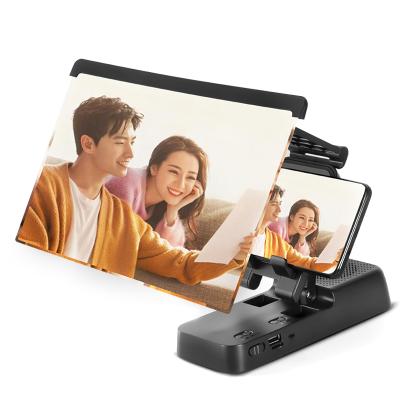 China 12 Inch 3d Screen Movie Phone Screen Amplifier Adjustable Foldable Mobile Phone Stand Amplifier With Wireless Speaker for sale