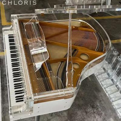 China Quarter Grand Piano Player Acrylic Piano For Sale HG-152A With LED Crystal Piano Lights for sale