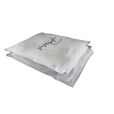 China Disposable Custom High Quality Clear Plastic CPE Apparel Frosted Zipper Bags With Logo For Clothing Underwear for sale