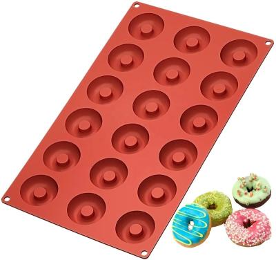 China 18-Cavitie Silicone Donut Silicone Mold Viable Non-Stick Dessert Cake Mold Easy Homemade DIY Demoulding Household Baking Tools for sale