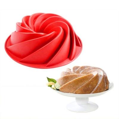 China Silicone Nest Cake Pan Large Round Bread Pie Flan Mold Swirl Viable Petal Tart Bird Form Baking Trays For Birthday Party DIY for sale