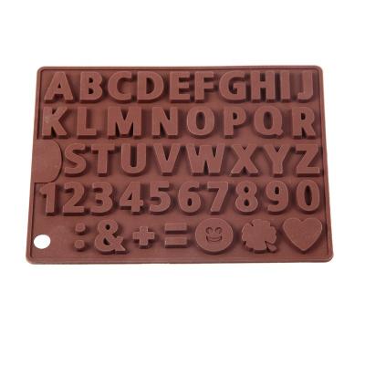 China Viable English Letters And Numbers Silicone Chocolate Mold DIY Home Bake Decorating Cake Candy Mold for sale