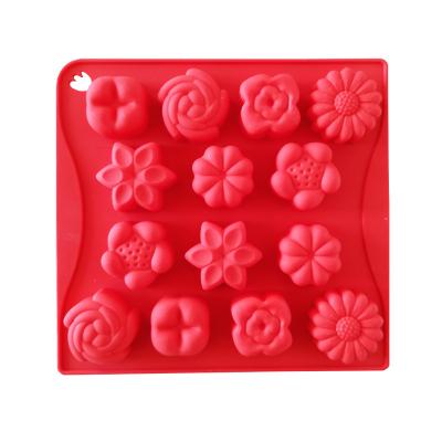 China 14 Viable Flowers DIY Silicone Cake Mold Kitchen For Muffin Bakeware Rubber Baking Tools Mold Tart Chocolate Egg Mold for sale