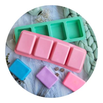 China Sustainable Silicone Soap Molds 4 With Square Soap Molds Silicon Mold For Soap Making Soap Silicone For Baking for sale