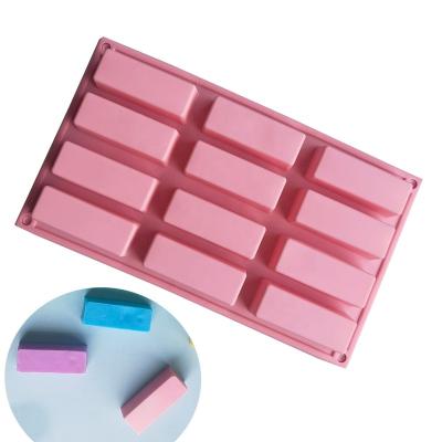 China 12 Viable Long Strip Silicone Cake Mold Mousse Dessert Mold Cake Decorating Tool Silicone Baking Bakeware for sale