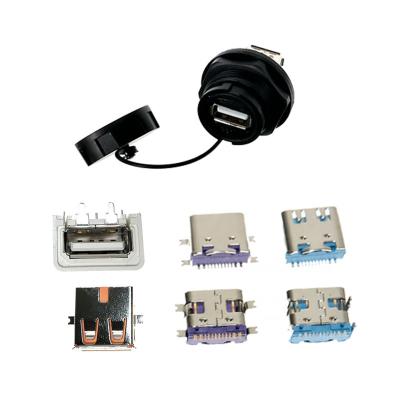 China FPIC ip67 ip65 ip66 module usb2.0 automotive custom type a for c 2.0 micro panel quick mount chassis male female waterproof usb connector for sale