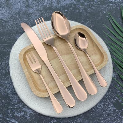 China 2021 Viable Newcomers Rose Gold Flatware 24 Pieces Cutlery Set Rose Gold Cutlery Set Dinner Spoon Fork Knife for sale