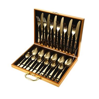 China 2021 High Quality Products Stainless Steel Dinner Knife Viable Luxury Flatware Set Spoon Fork Cutlery Set for sale