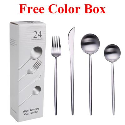 China 2021 Viable Hits For Amazon Knife Spoon Fork Set Gold Cutlery 24pcs Stainless Steel Flatware Sets Cutery Set for sale