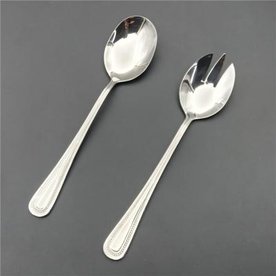 China Amazon Flatware Stainless Steel Cutlery Salad Spoons and Spoon Fork Serving Dinnerware Viable Hot Selling Cutlery for sale