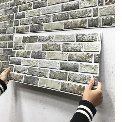 China Waterproof+ECO-Friendly Chinese Retro Brick Wall Stickers Self-adhesive 3D Wallpaper Background Wall Restaurant Interior Wall Skirt Decoration for sale