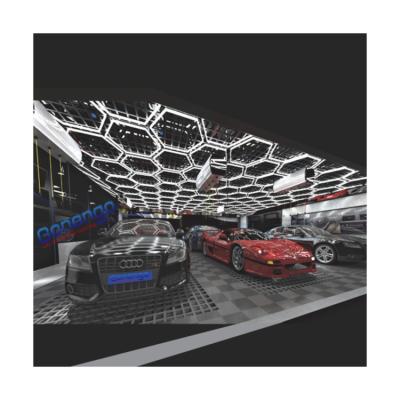 China DIY Assembling Linear One-Step Auto Garage Care Installation High Performance Lights Systems Commercial Hexagon Led Light Car Detailing Lights for sale