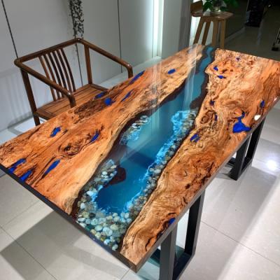 China Modern Custom Size Custom Epoxy Decorate Tables , Wholesale Vintage Furniture Resin Table Epoxy for sale