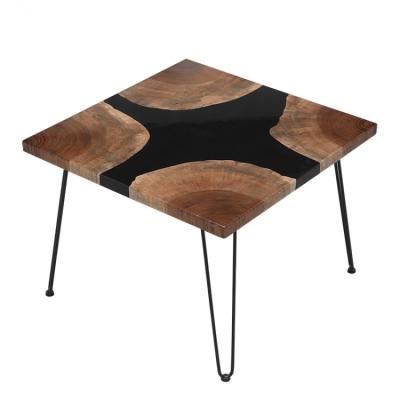 China Adjustable (Height) Best Seller Customized Epoxy Coffee Tables , Unique Design Wood Slab Tables Resin Epoxy for sale