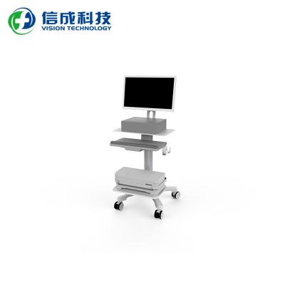 China Industrial Portable Hospital Equipment Furniture Trolley Medical Computer Tablet Cart for sale