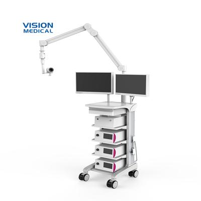 China Trolley Industrial Endoscopic Double-screen Medical Trolley With Arm Trolley Instrument Trolley Advanced Hospital Equipment for sale