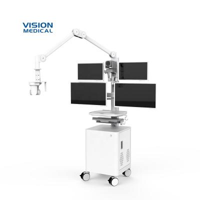 China Industrial Telemedicine Mounts Operating Workstation Mobile Computer Cart Hospital Equipment Medical Trolley for sale