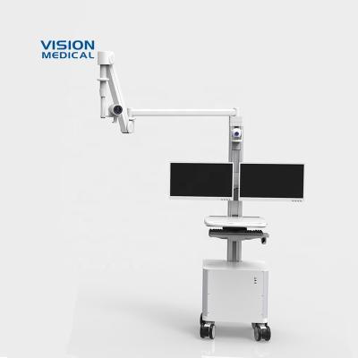 China Industrial Mobile Telemedicine Station Hospital Medical Cart With All In One Computer Cabinet Mount Recording Device-Cast Iron Diagnostic Trolley for sale