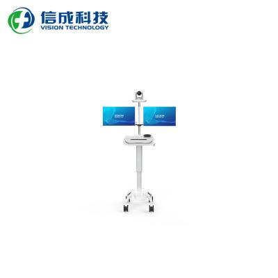 China Mobile Surgical Operation Trolley Consultation Workstation Trolley Industrial Remote Trolley Double Screen for sale