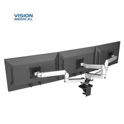 China Industrial monitor stand, three-screen computer stand, freely lift, left and right universal rotation without lowering head for sale