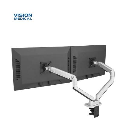 China Double Arm Wall Mount Monitor Arm Industrial Size Adjustable Monitor ICD Monitor Swing Arm PC LCD Desktop Desktop for sale