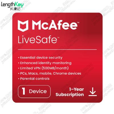 China 24/7 Online Email Delivery McAfee LiveSafe 2023 1 Devices 1 Year Link Security Key Software Official Website Activation McAfee LiveSafe 2023 1 Devices 1 Year Bind Key for sale