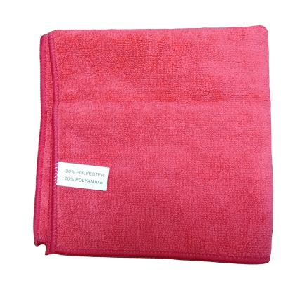 China 200GSM 40*40cm Microfiber Cloth Cleaning Cloth Stocked Warp Knitted Terry Cloth Red for sale