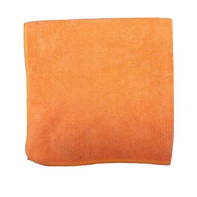 China 200GSM 40*40cm Microfiber Cloth Cleaning Cloth Stocked Warp Knitted Terry Cloth Orange for sale